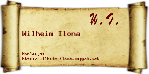 Wilheim Ilona névjegykártya